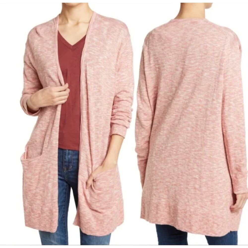 Madewell Summer Ryder Cardigan Sweater Marled Rose Size S Lightweight Long Line